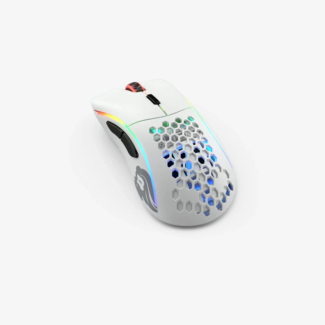 Glorious Model D Minus Wireless Ultralight RGB Gaming Mouse – White | Lightweight Precision & RGB
