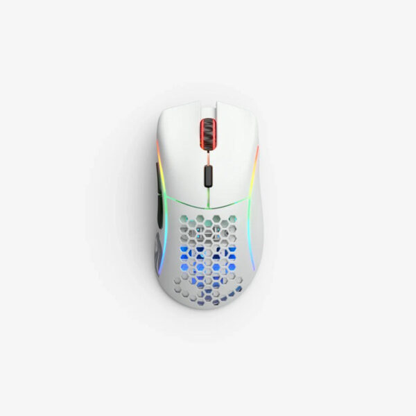 Glorious Model D Minus Wireless Ultralight RGB Gaming Mouse – White | Lightweight Precision & RGB