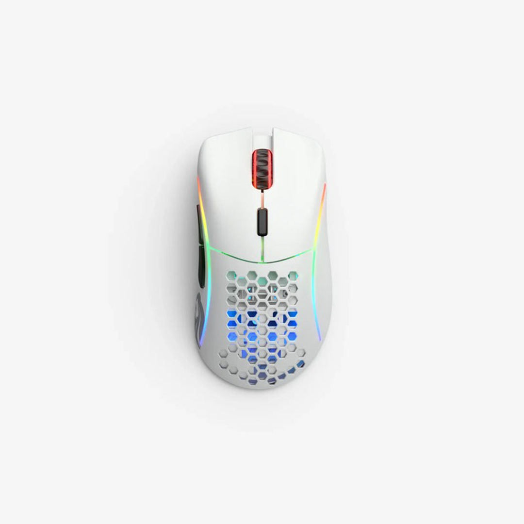 Glorious Model D Minus Wireless Ultralight RGB Gaming Mouse – White | Lightweight Precision & RGB