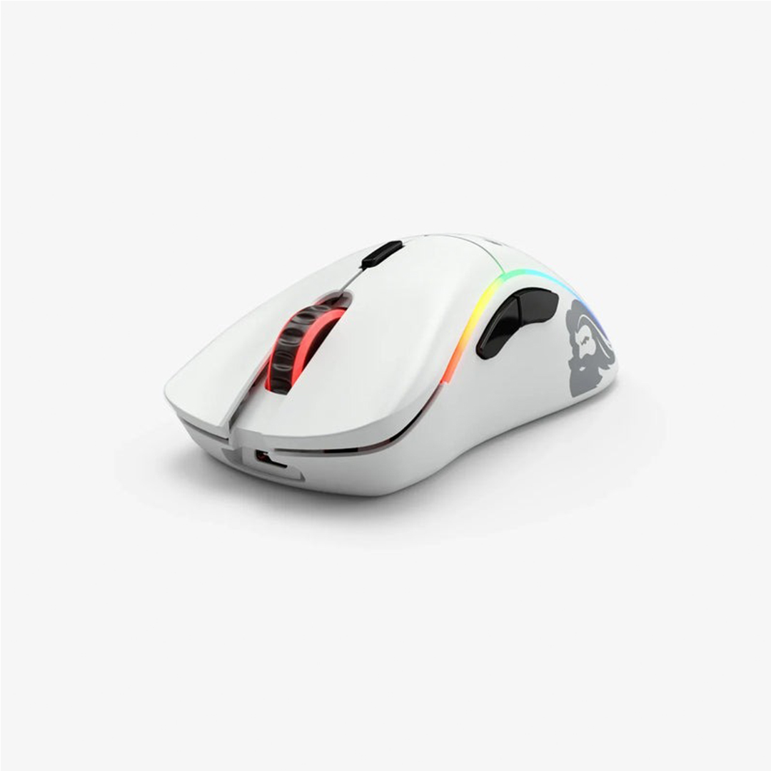 Glorious Model D Minus Wireless Ultralight RGB Gaming Mouse – White | Lightweight Precision & RGB