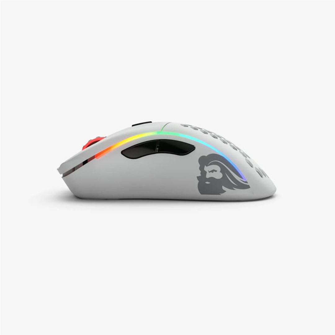 Glorious Model D Minus Wireless Ultralight RGB Gaming Mouse – White | Lightweight Precision & RGB