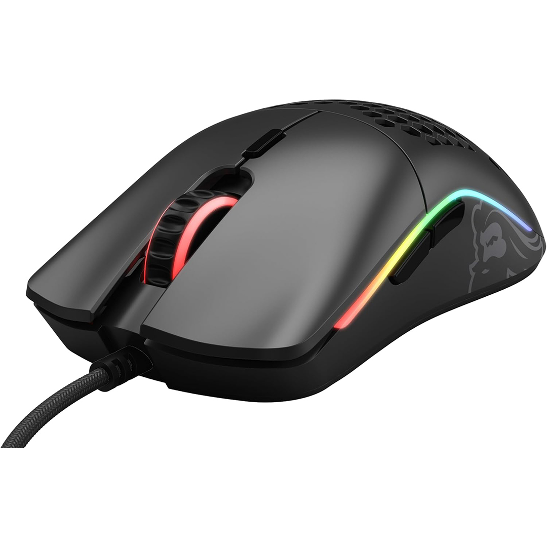 Glorious Model O Wired Gaming Mouse 67g Superlight Honeycomb Design, RGB, Pixart 3360 Sensor, Omron Switches, Ambidextrous -Black