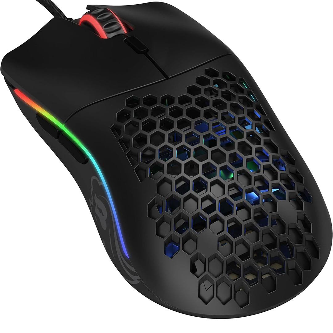 Glorious Model O Wired Gaming Mouse 67g Superlight Honeycomb Design, RGB, Pixart 3360 Sensor, Omron Switches, Ambidextrous -Black