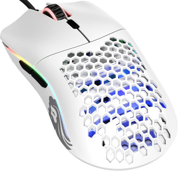 Glorious Model O Wired Gaming Mouse 67g Superlight Honeycomb Design, RGB, Pixart 3360 Sensor, Omron Switches, Ambidextrous - Matte White